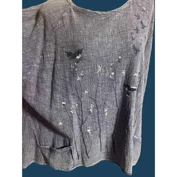 nwt PURPLE JESS AND JANE DOLMAN SLEEVE TUNIC W POCKETS GAUZE FABRIC XLARGE - Picture 3 of 9